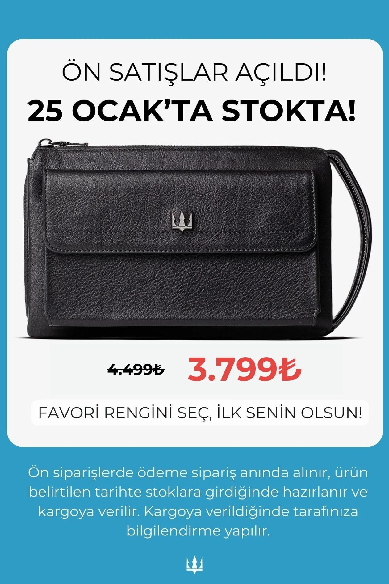 Ombre Hakiki Deri El Çantası