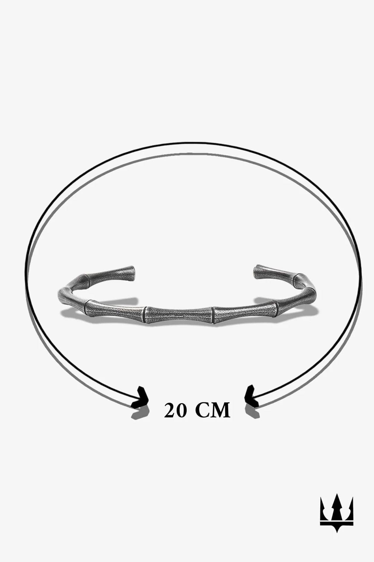20 cm bambu desenli metal bileklik