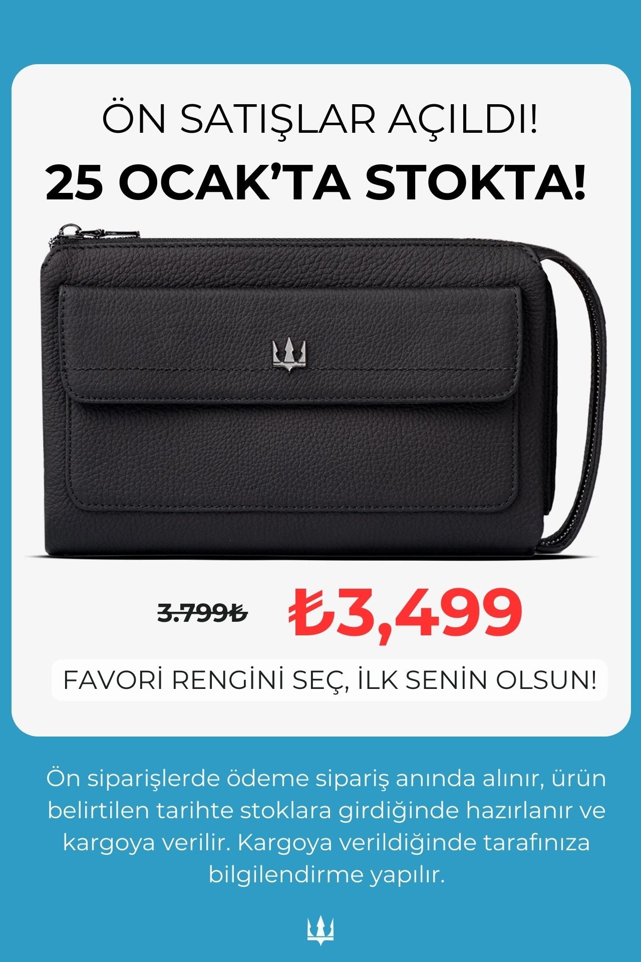 Ombre Hakiki Deri El Çantası