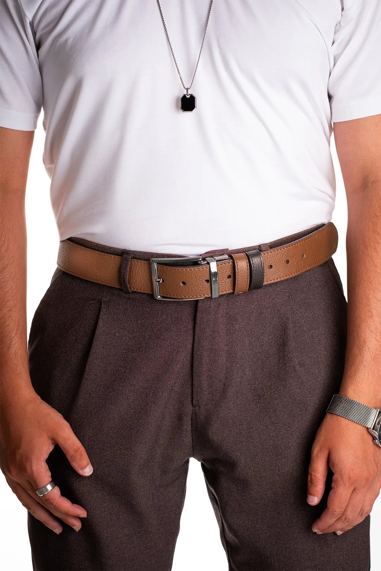 Alesta Çift Taraflı Hakiki Deri Kemer 4cm