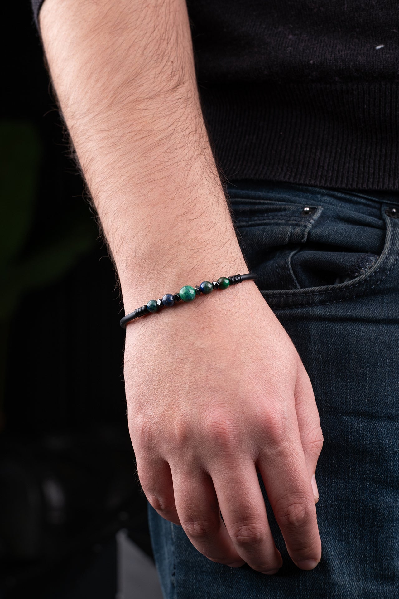 Azurit Hematit Bileklik (Mutluluk Taşı)