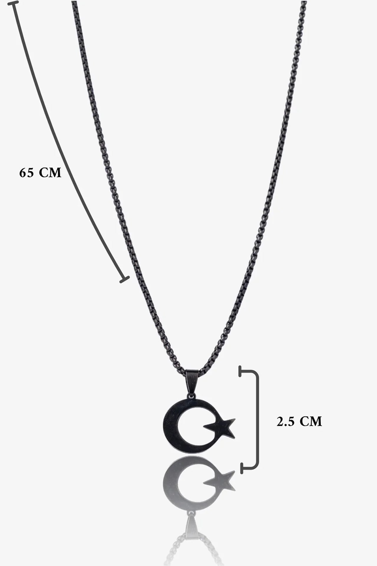 Ay Yıldız Çelik Kolye