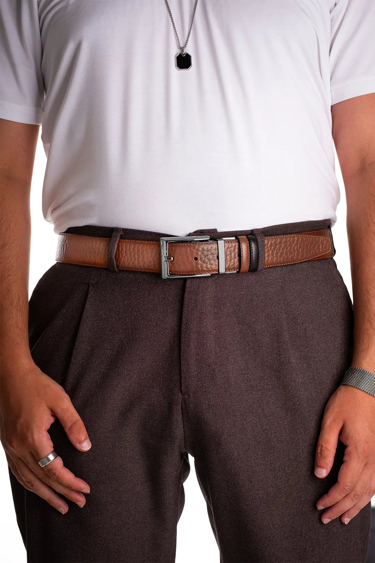 Daniel Hakiki Deri Çift Taraflı Kemer 3.5cm