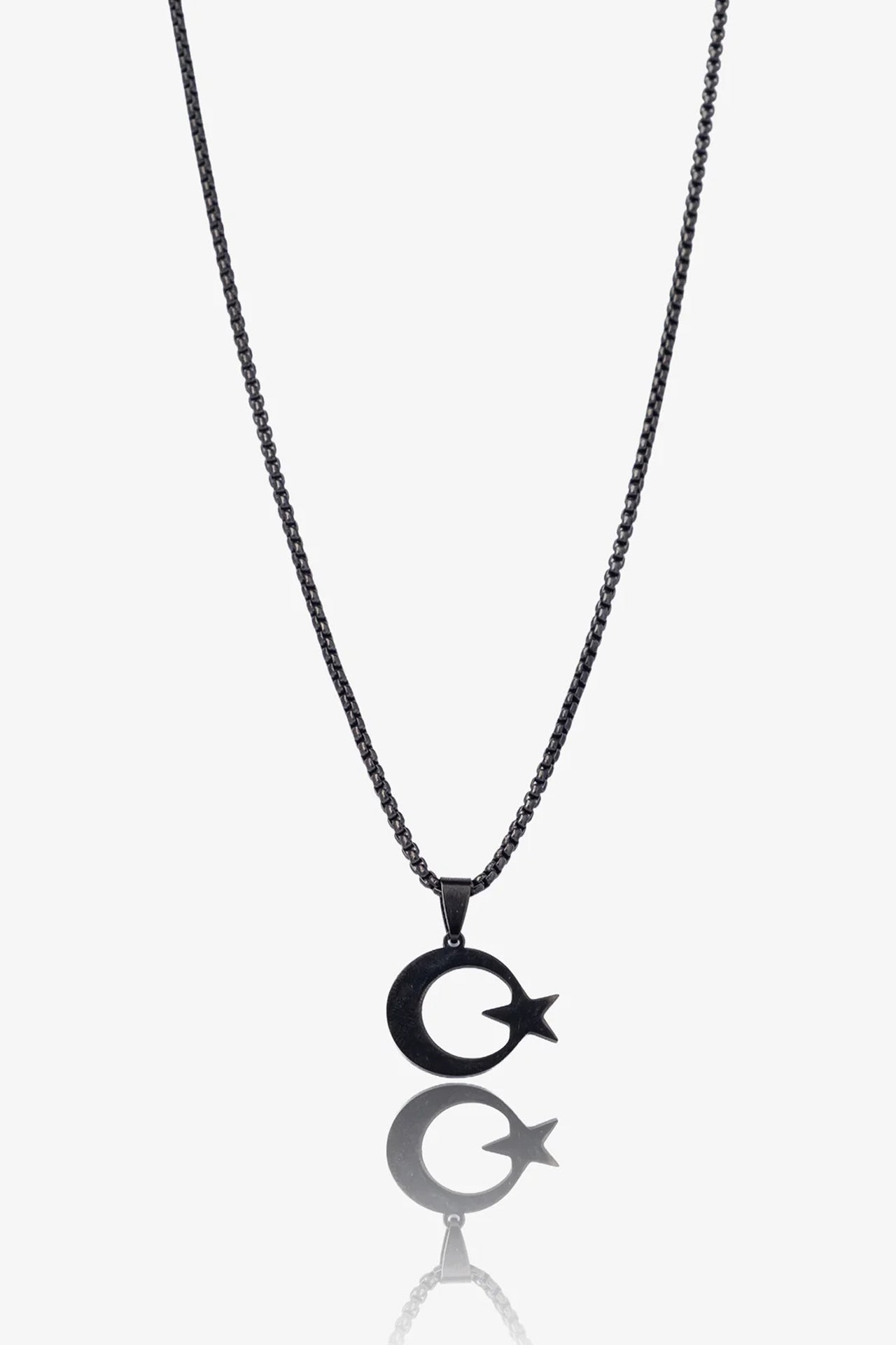 Ay Yıldız Çelik Kolye