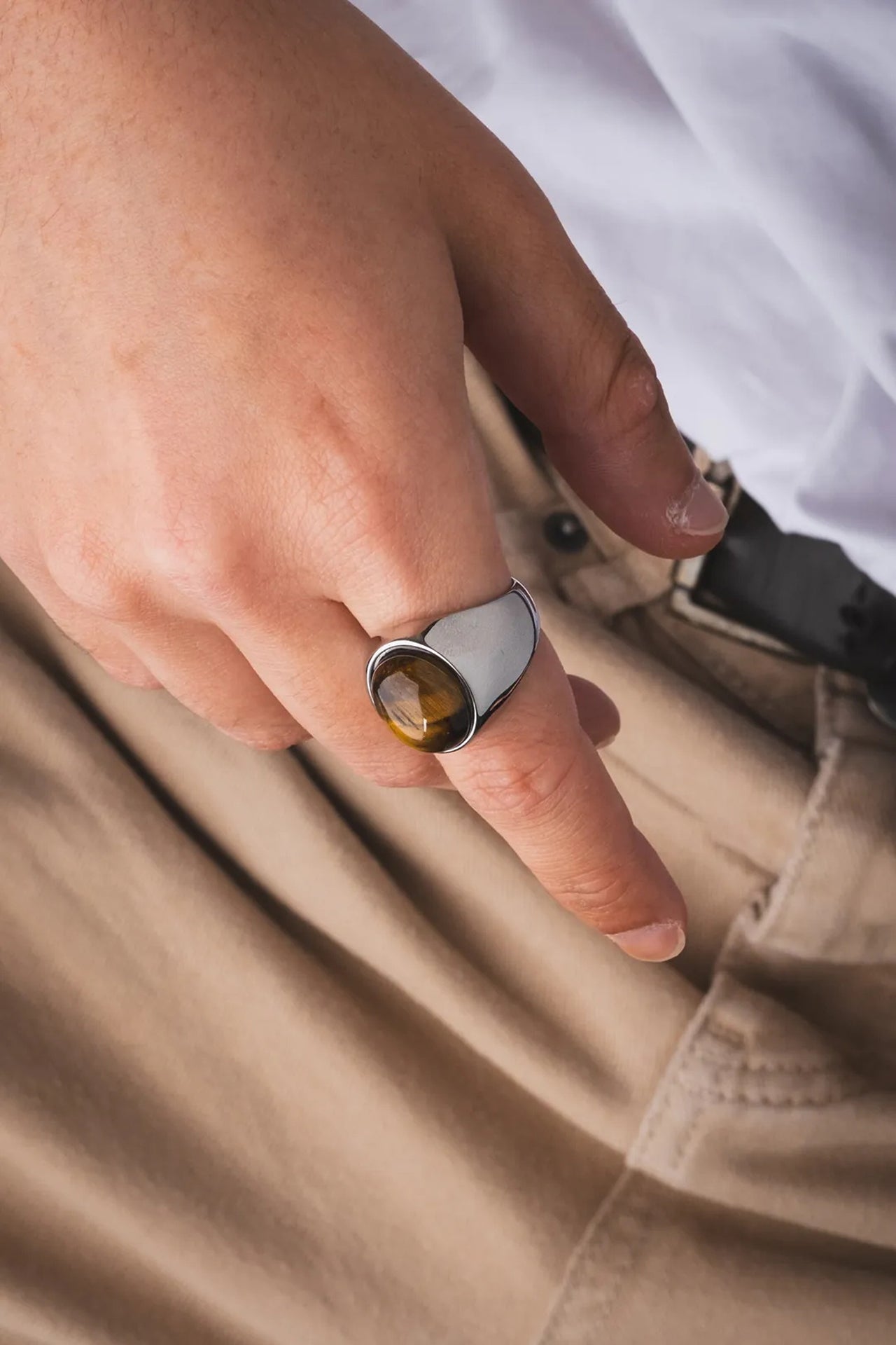 Agate Çelik Yüzük