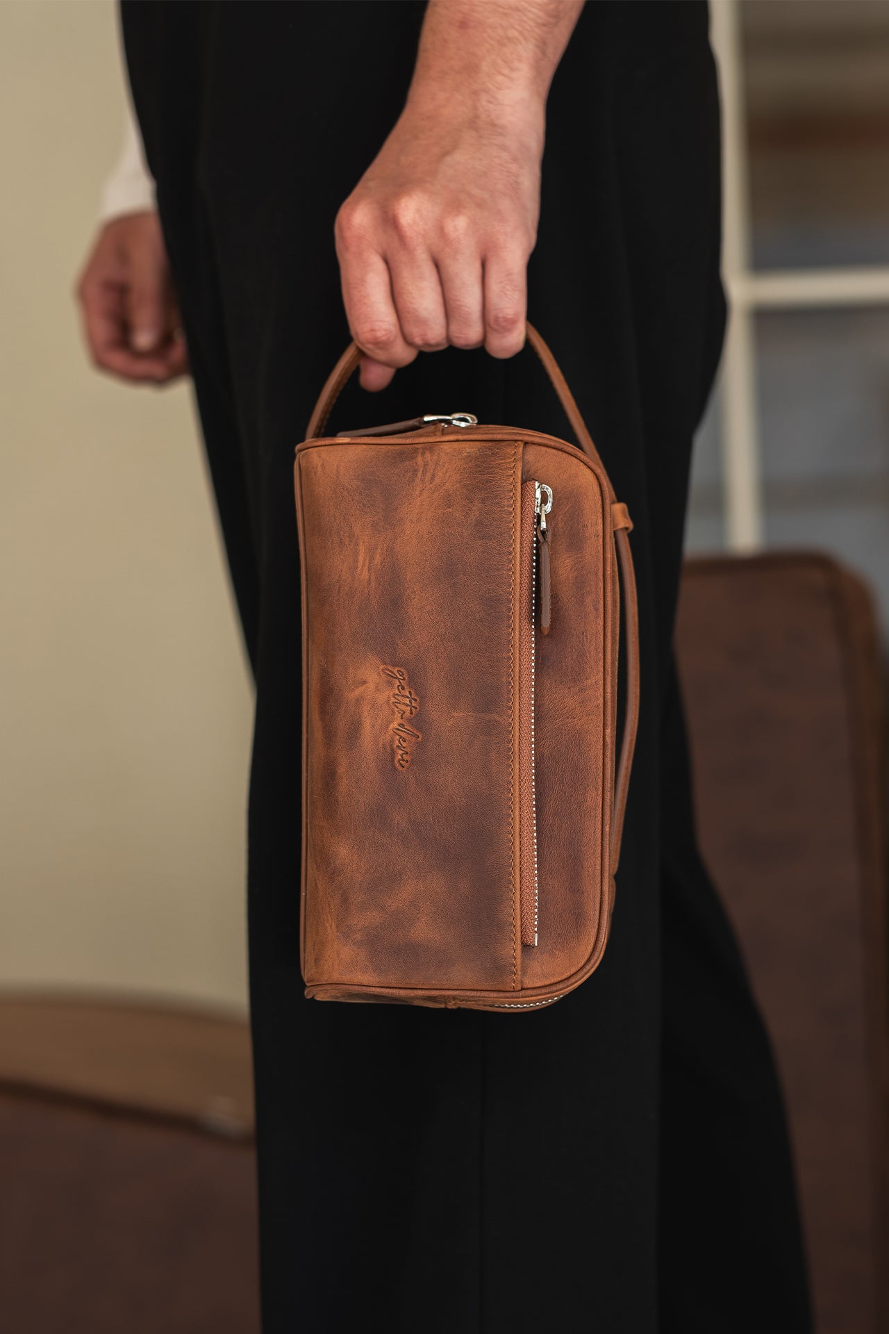 Naxos Hakiki Deri El Çantası