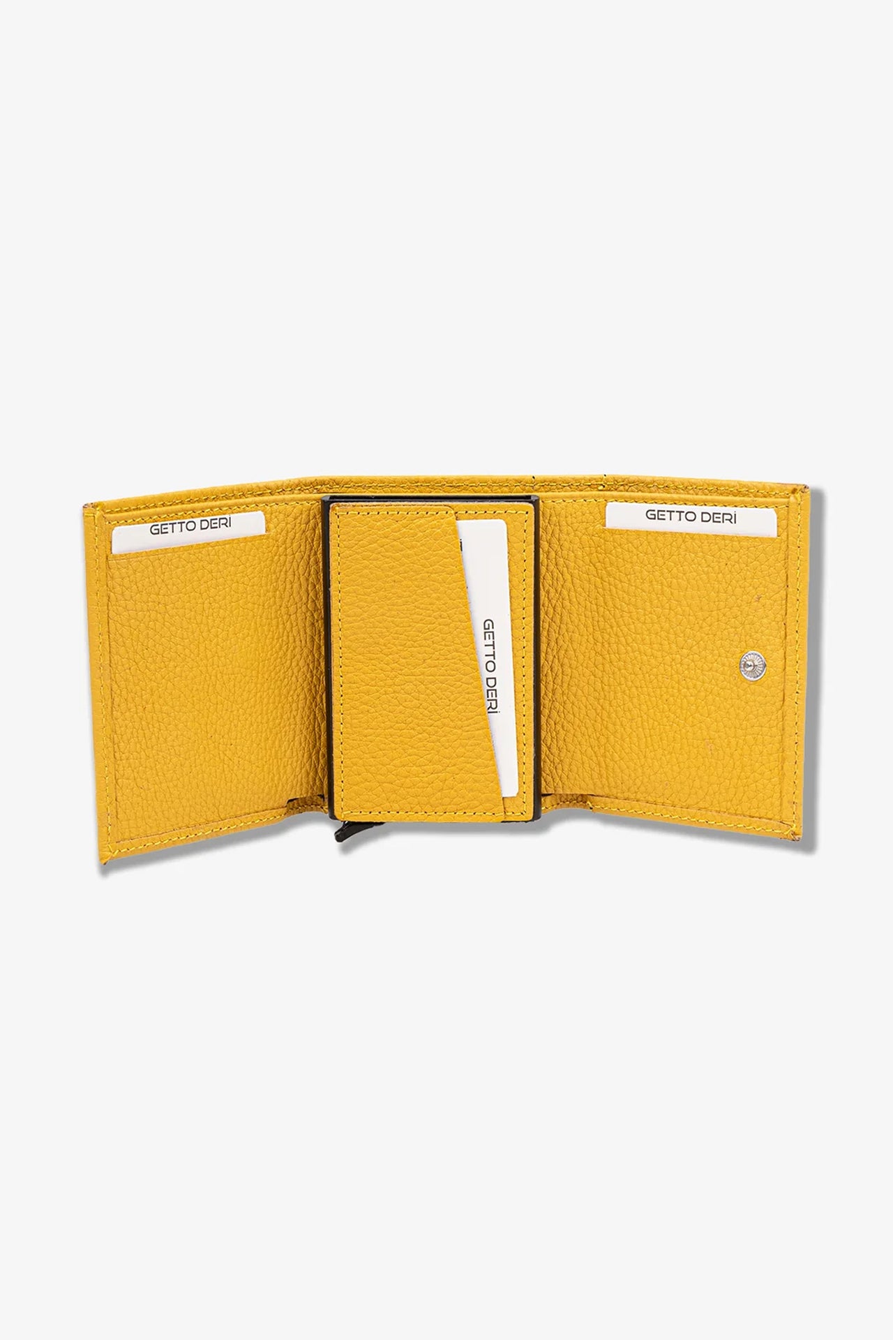 Prag Mekanizmalı Hakiki Deri Cüzdan