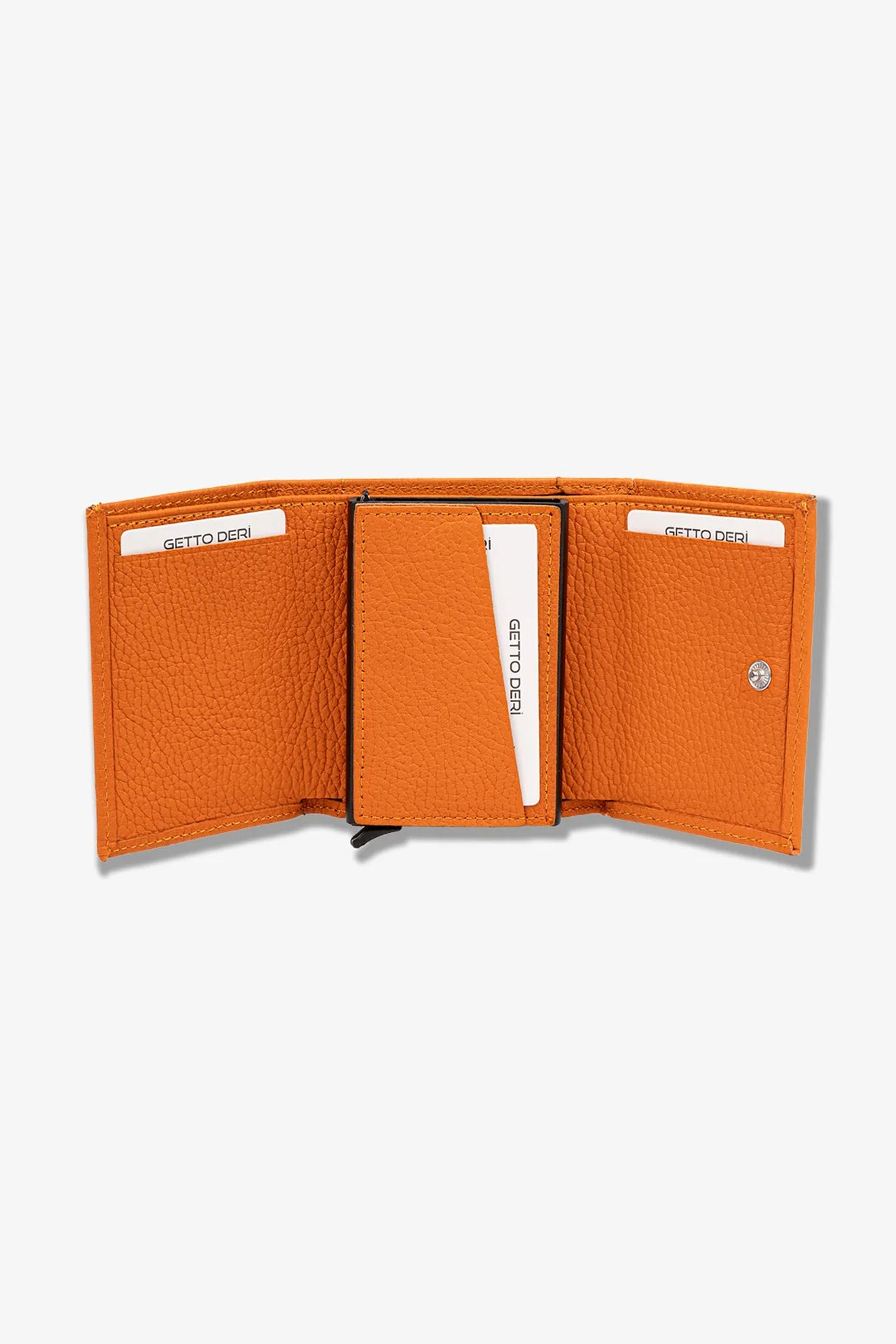 Prag Mekanizmalı Hakiki Deri Cüzdan