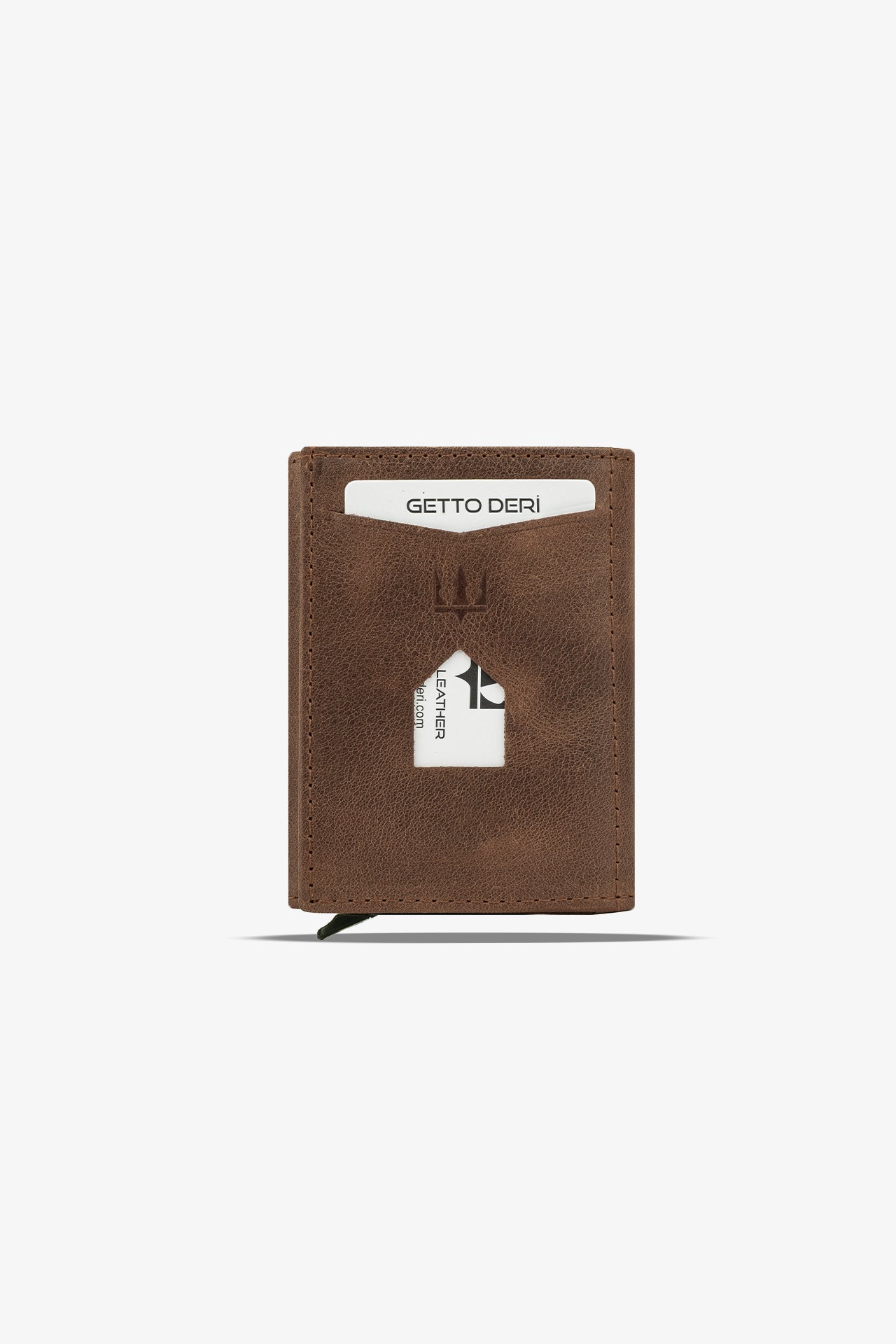 Prag Mekanizmalı Hakiki Deri Cüzdan