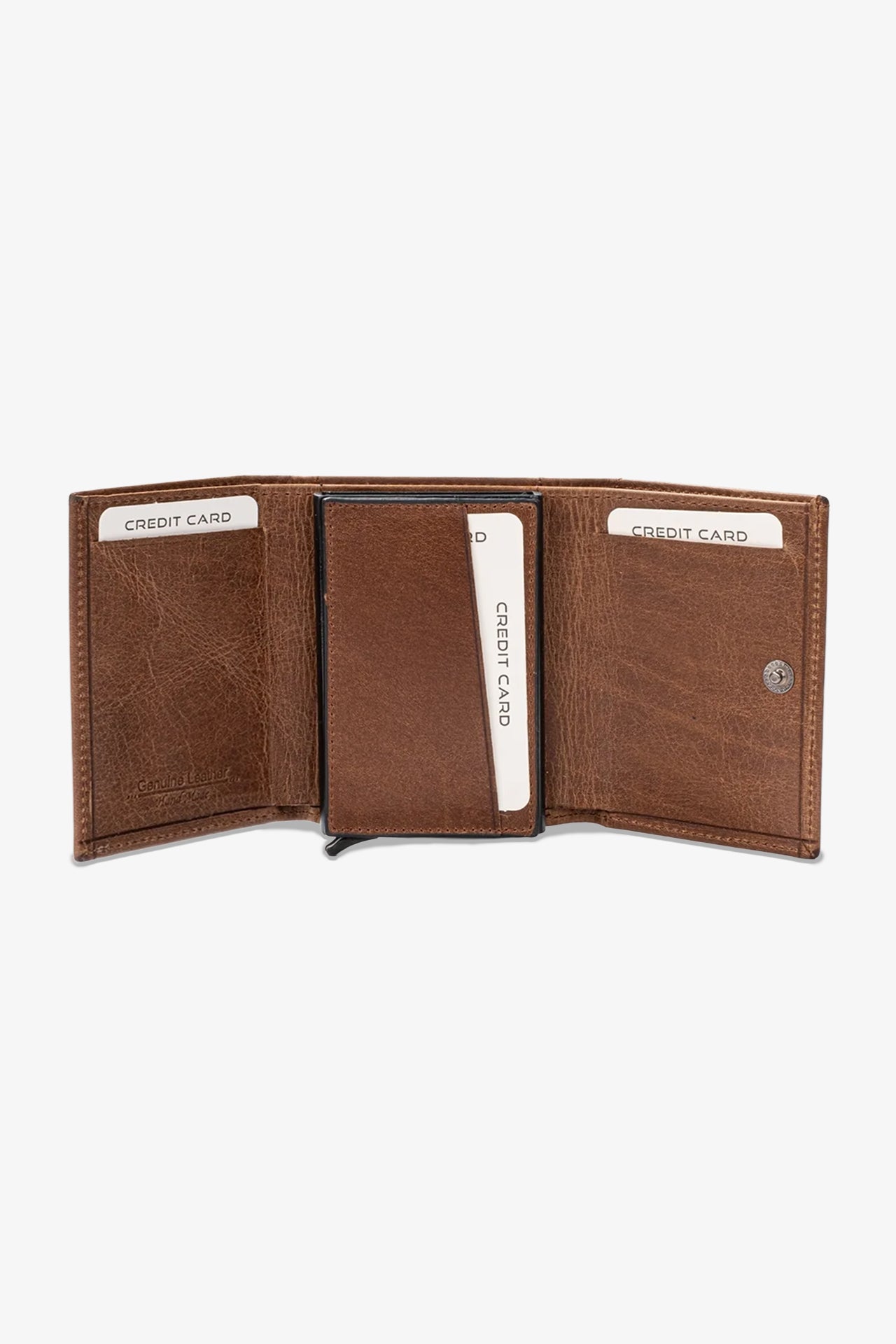 Prag Mekanizmalı Hakiki Deri Cüzdan