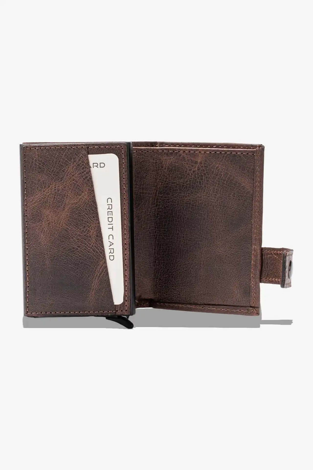 Moon Mekanizmalı Hakiki Deri Minimal Cüzdan