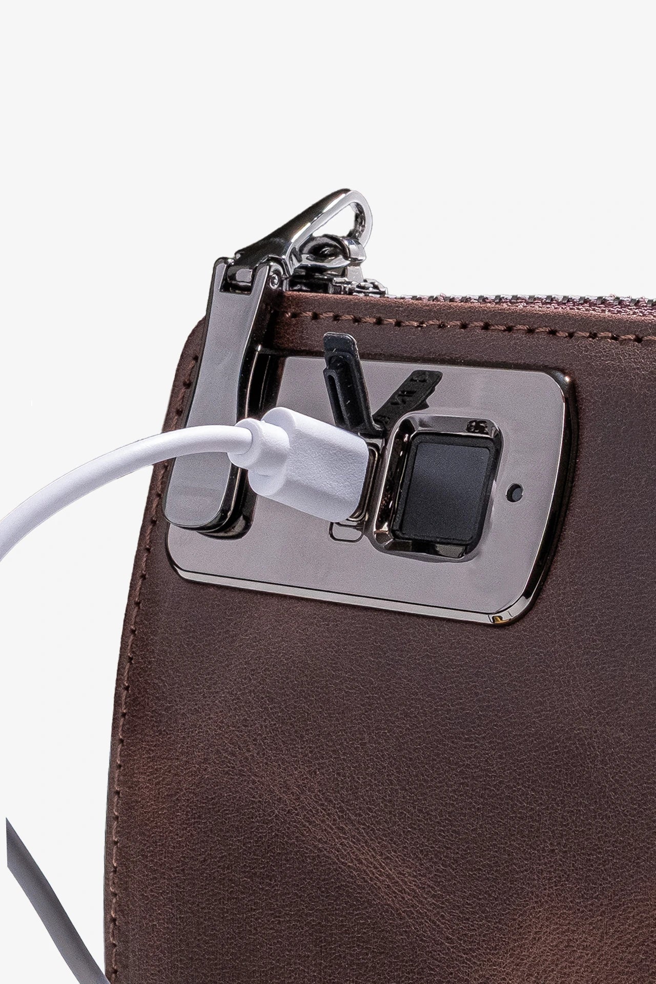 Trace Parmak İzi Okuyucu Hakiki Deri El Çantası