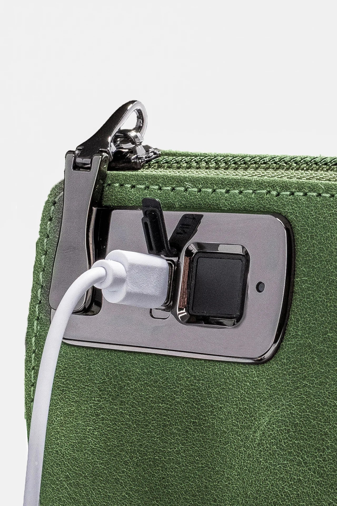 Trace Parmak İzi Okuyucu Hakiki Deri El Çantası