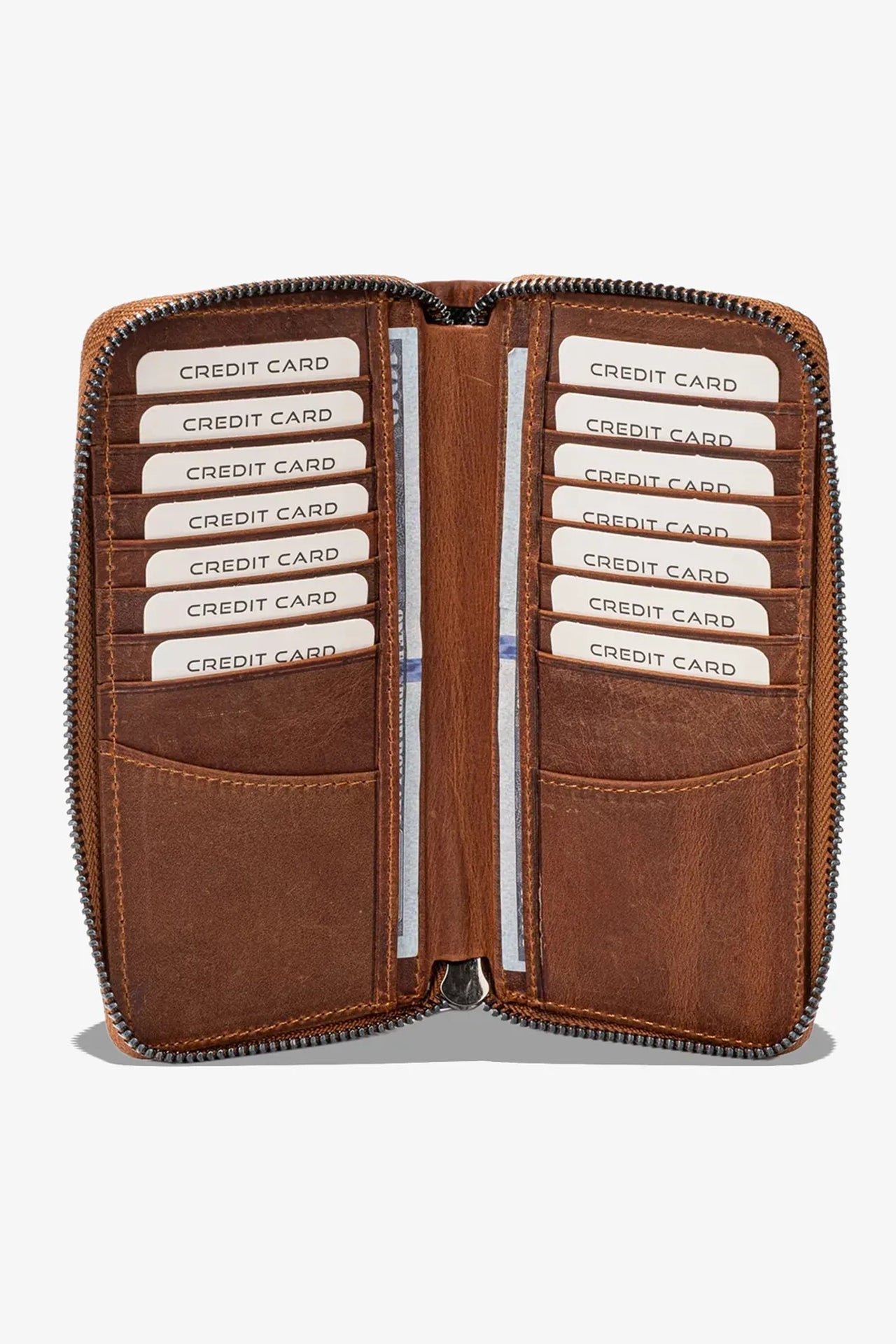 Luis Fermuarlı Telefon Hazneli Deri Cüzdan