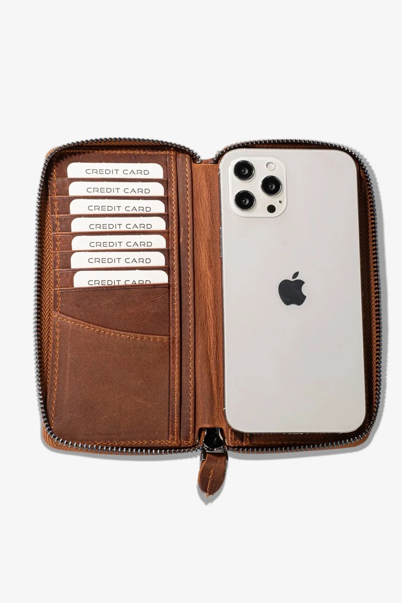 Luis Fermuarlı Telefon Hazneli Deri Cüzdan