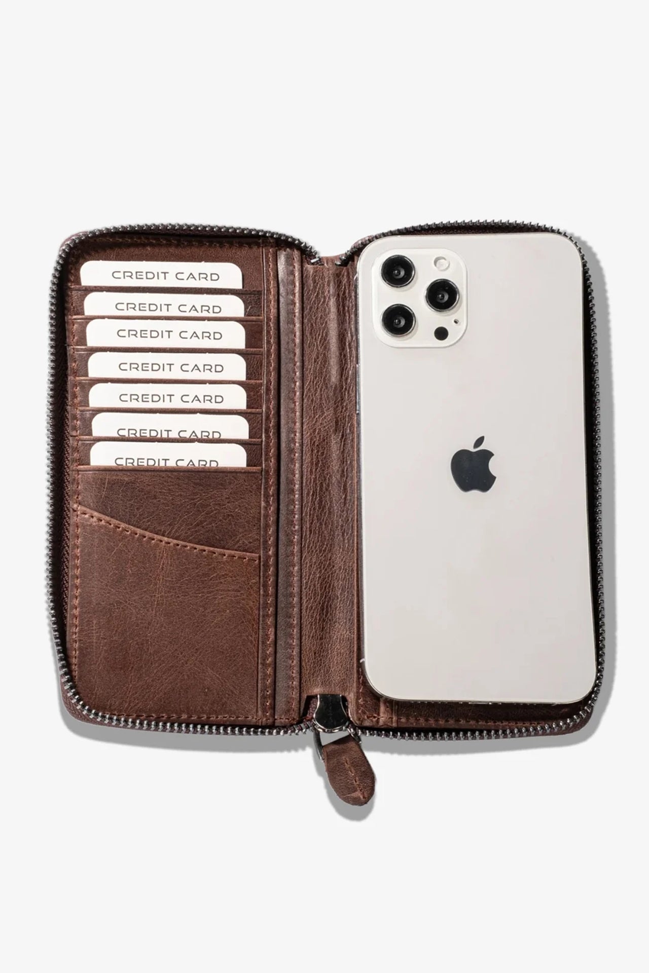 Luis Fermuarlı Telefon Hazneli Deri Cüzdan