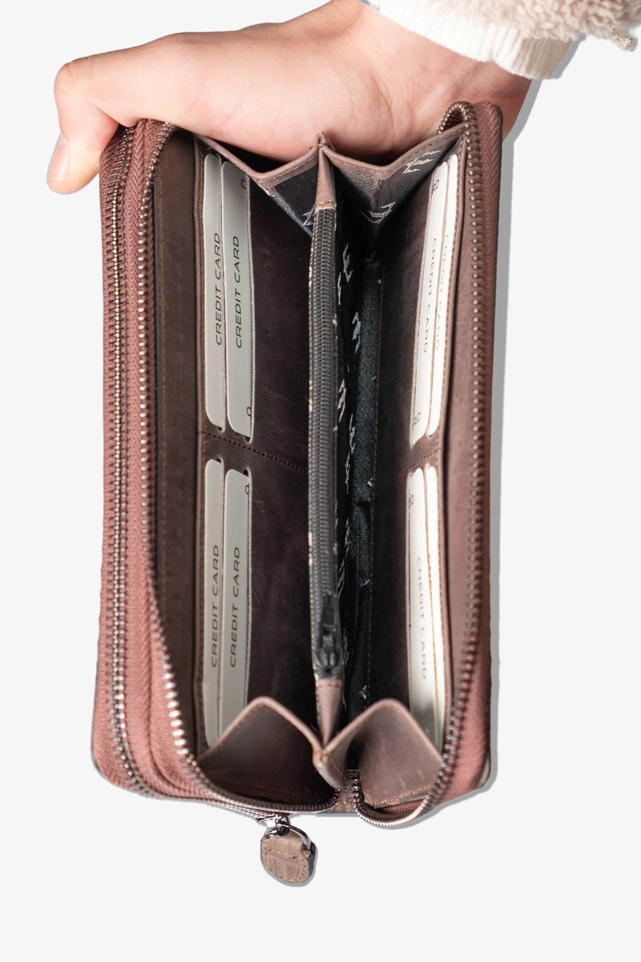 Alecra Çift Telefon Hazneli Deri Portföy