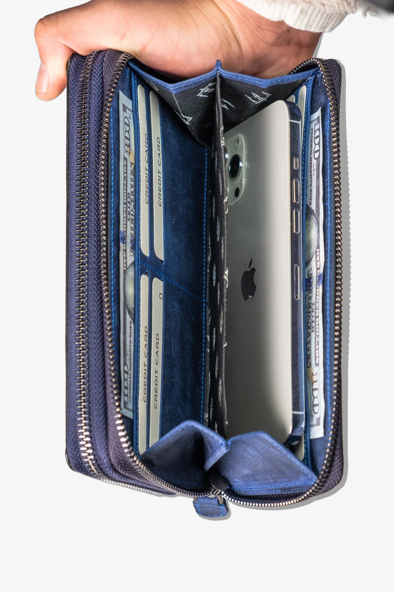 Alecra Çift Telefon Hazneli Deri Portföy