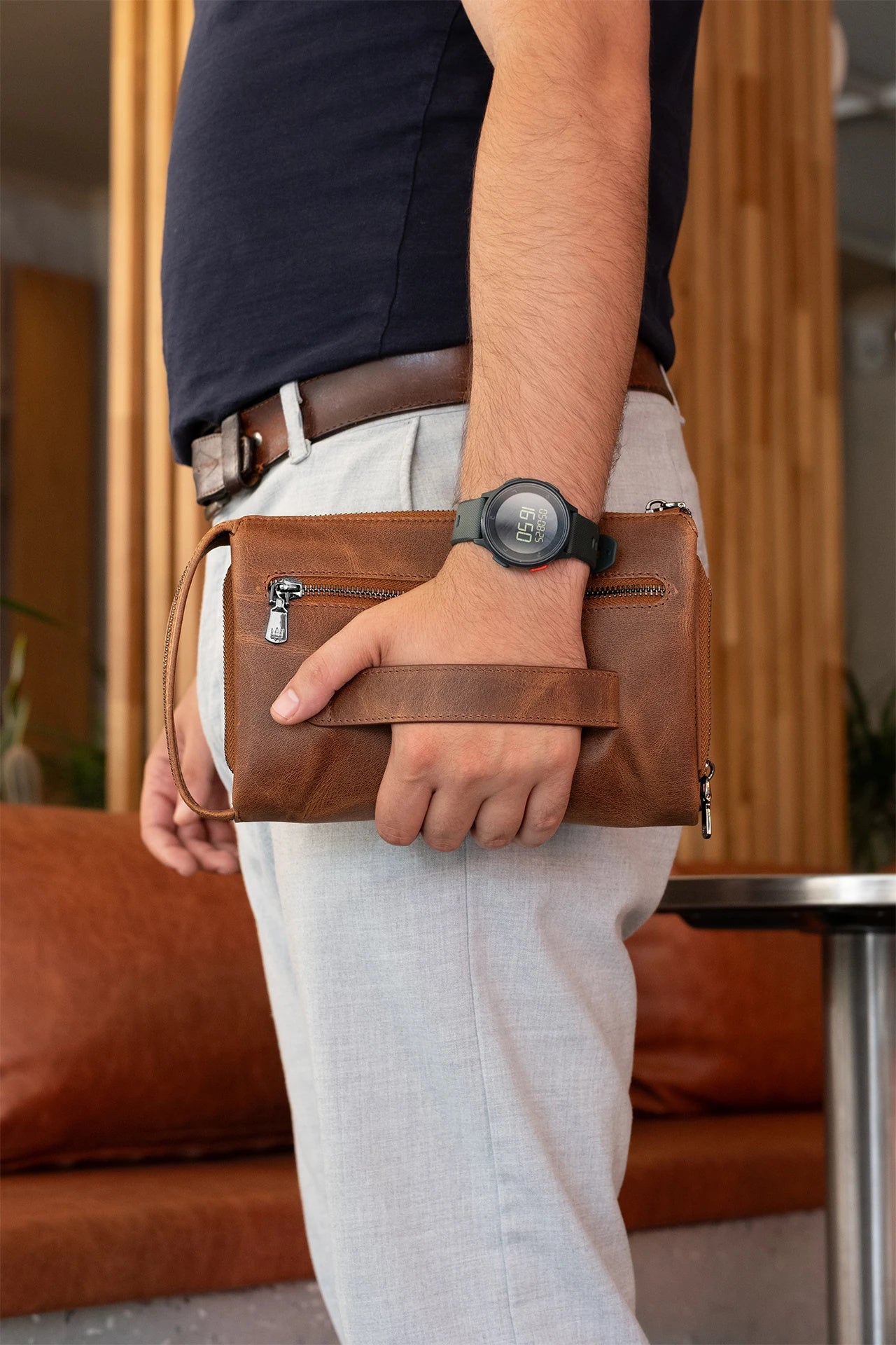 Ombre Hakiki Deri El Çantası