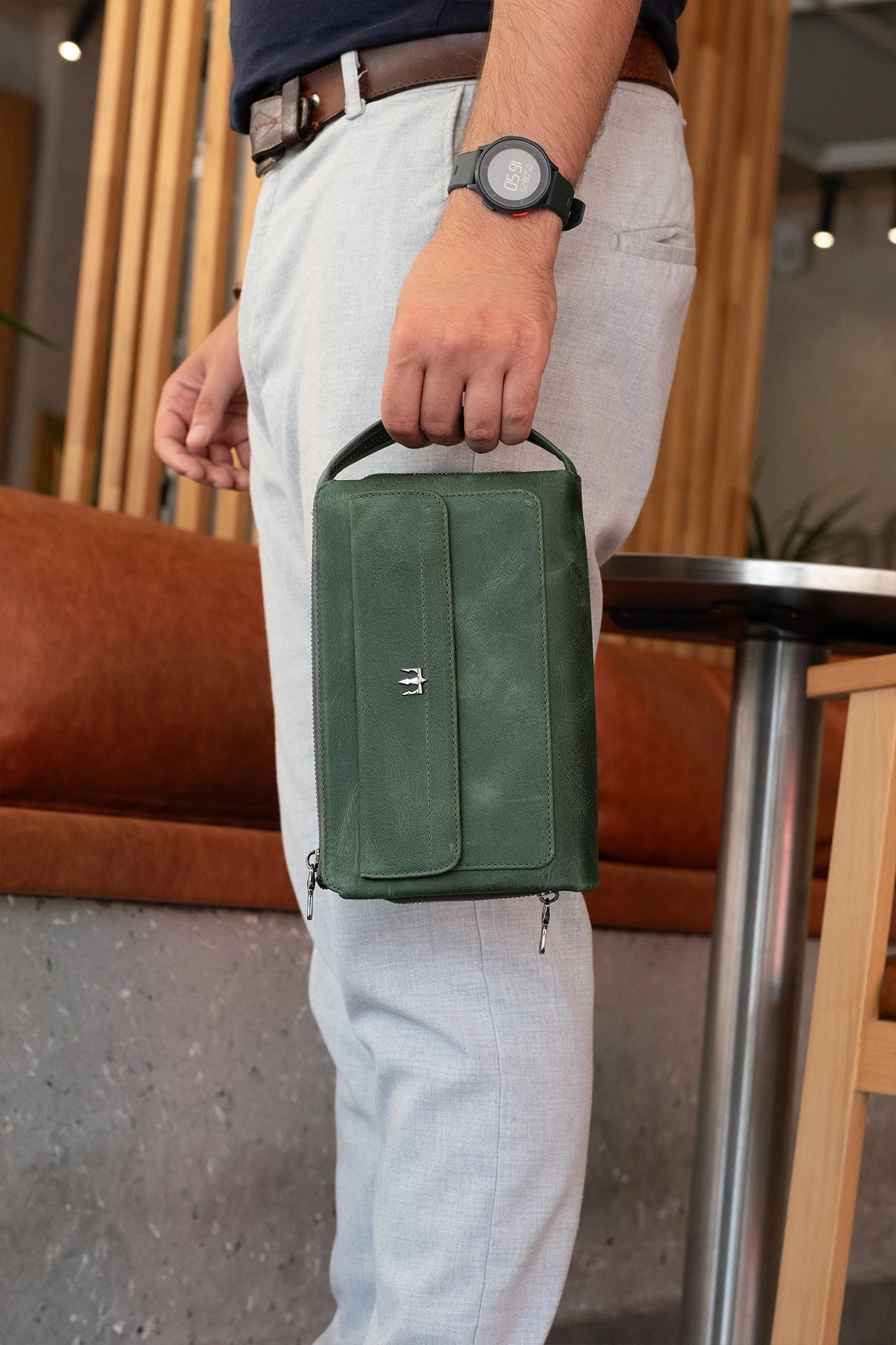 Ombre Hakiki Deri El Çantası