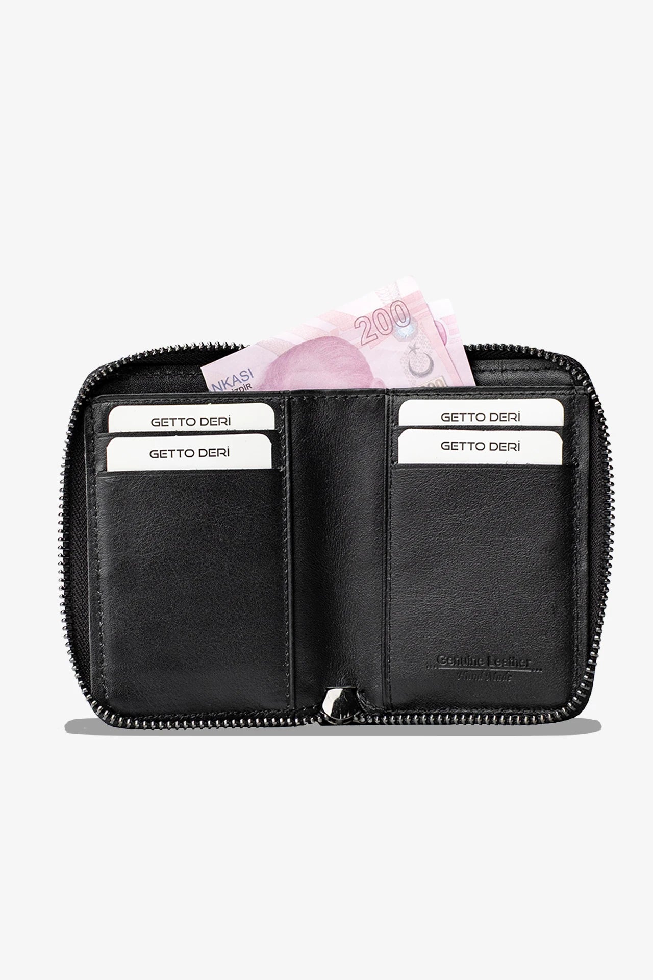 Zip Hakiki Deri Fermuarlı Cüzdan