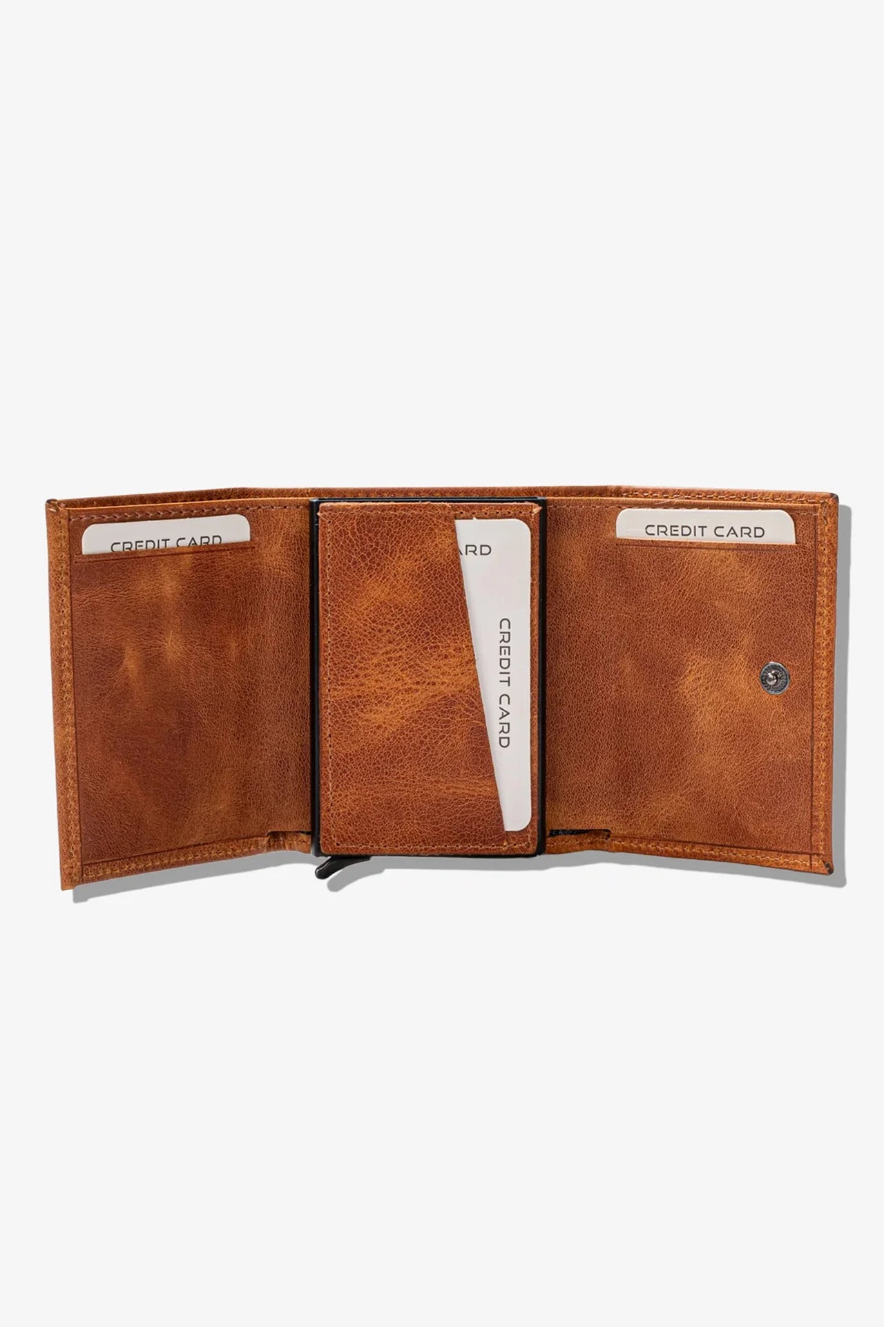 Prag Mekanizmalı Hakiki Deri Cüzdan