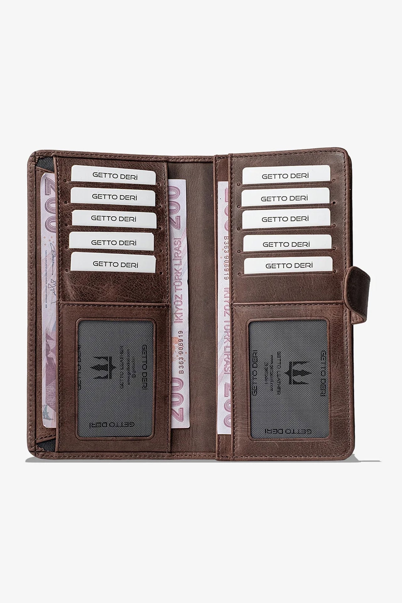 Lucas Hakiki Deri Telefon Cüzdanı