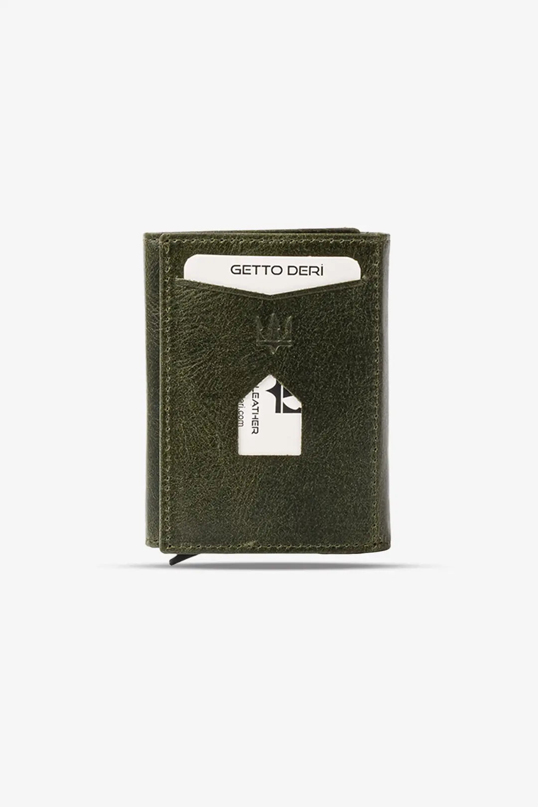 Prag Mekanizmalı Hakiki Deri Cüzdan