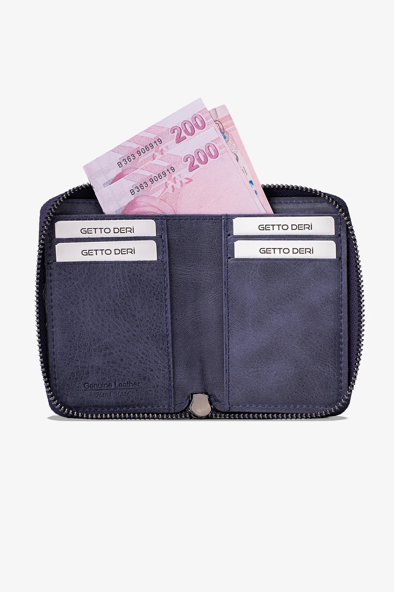 Zip Hakiki Deri Fermuarlı Cüzdan