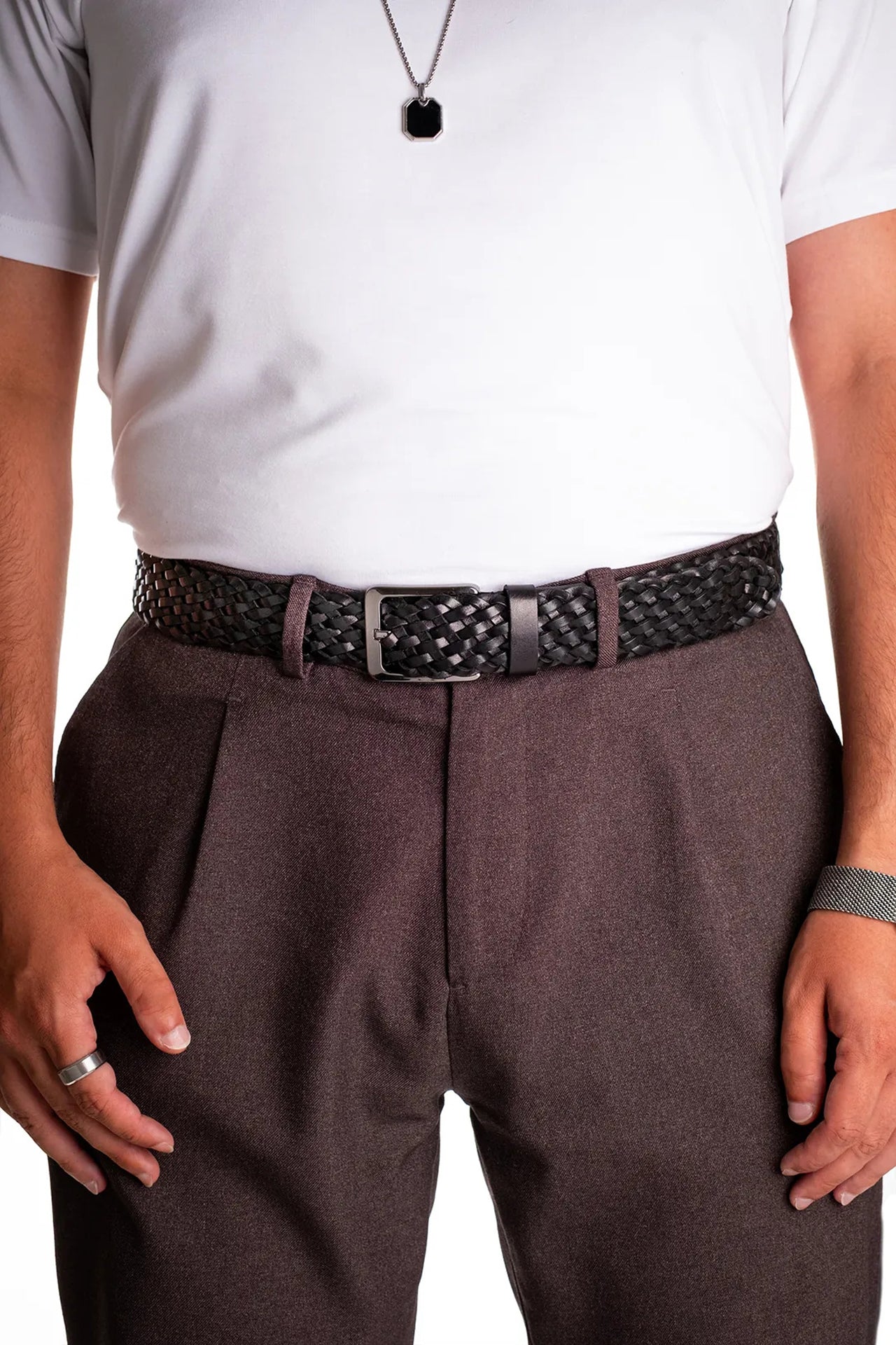 Helen Örgü Hakiki Deri Kemer 3.5 Cm