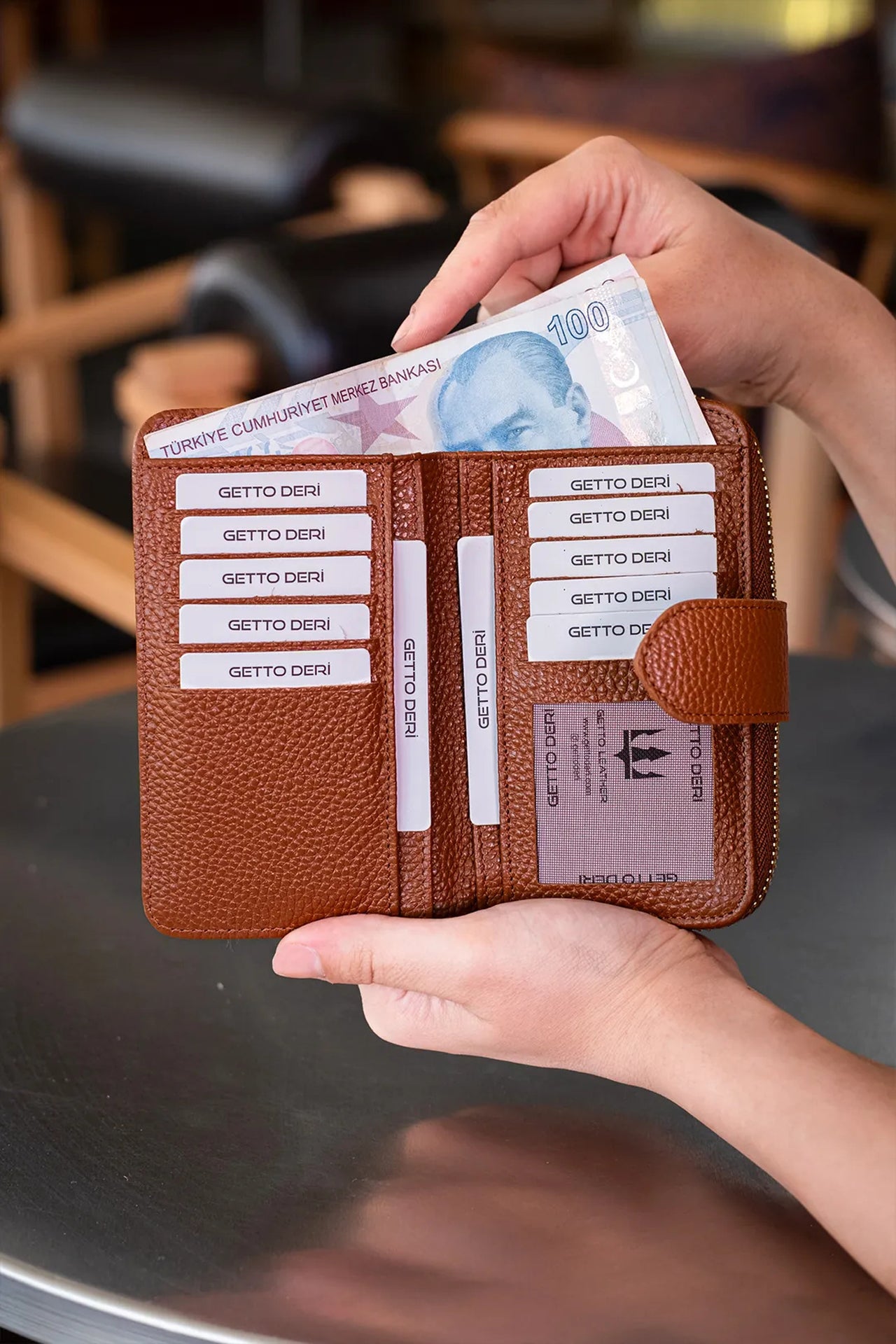 Amor Hakiki Deri Kadın Cüzdan