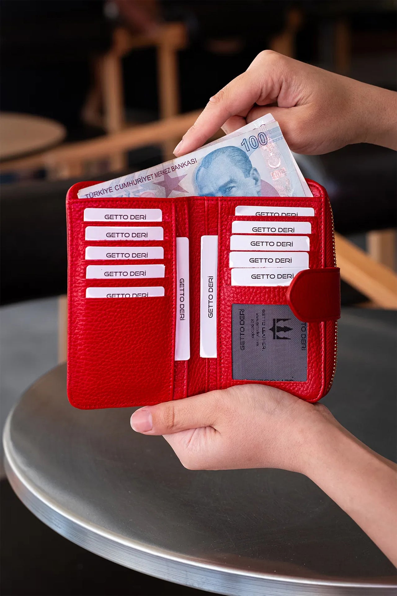 Amor Hakiki Deri Kadın Cüzdan