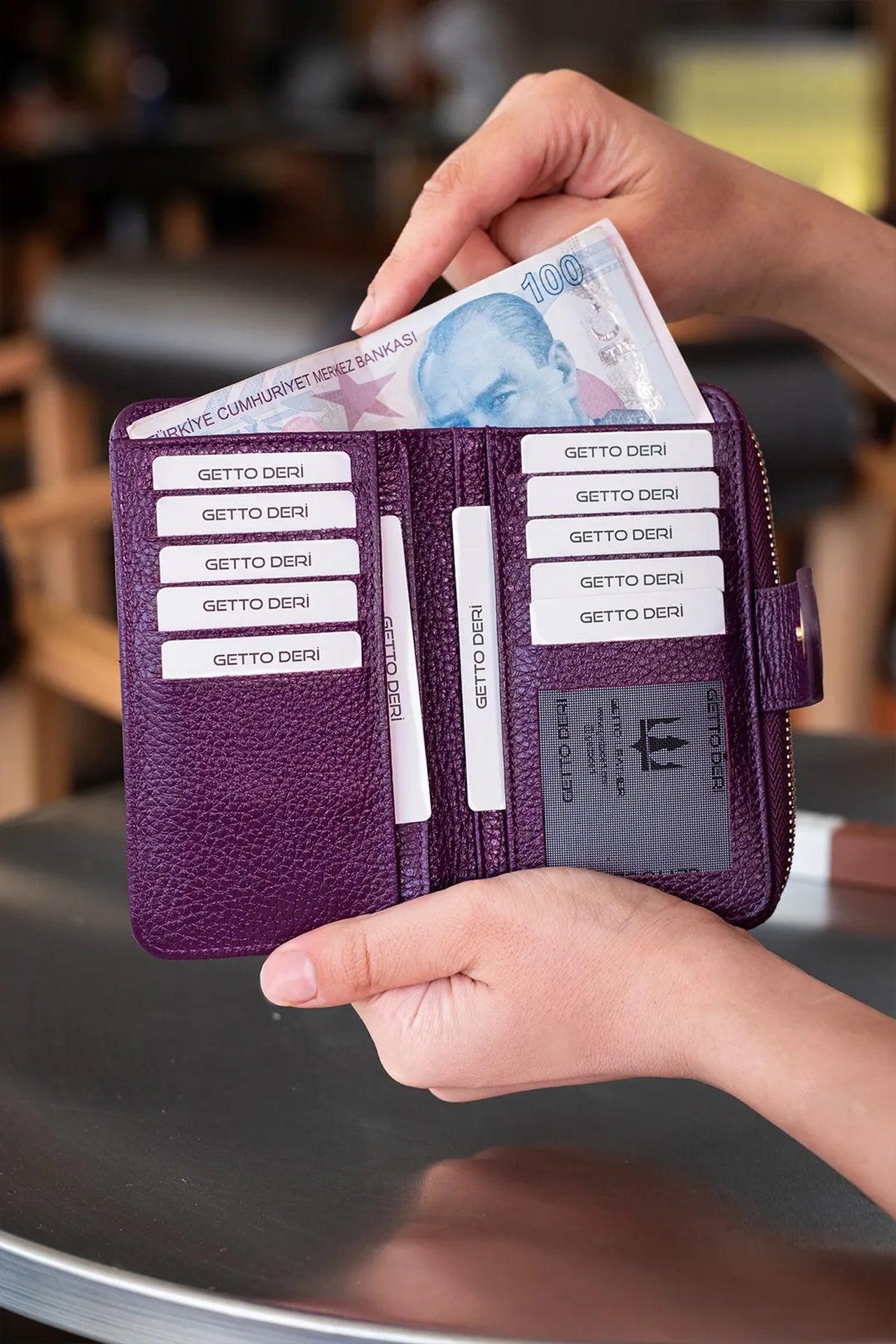 Amor Hakiki Deri Kadın Cüzdan