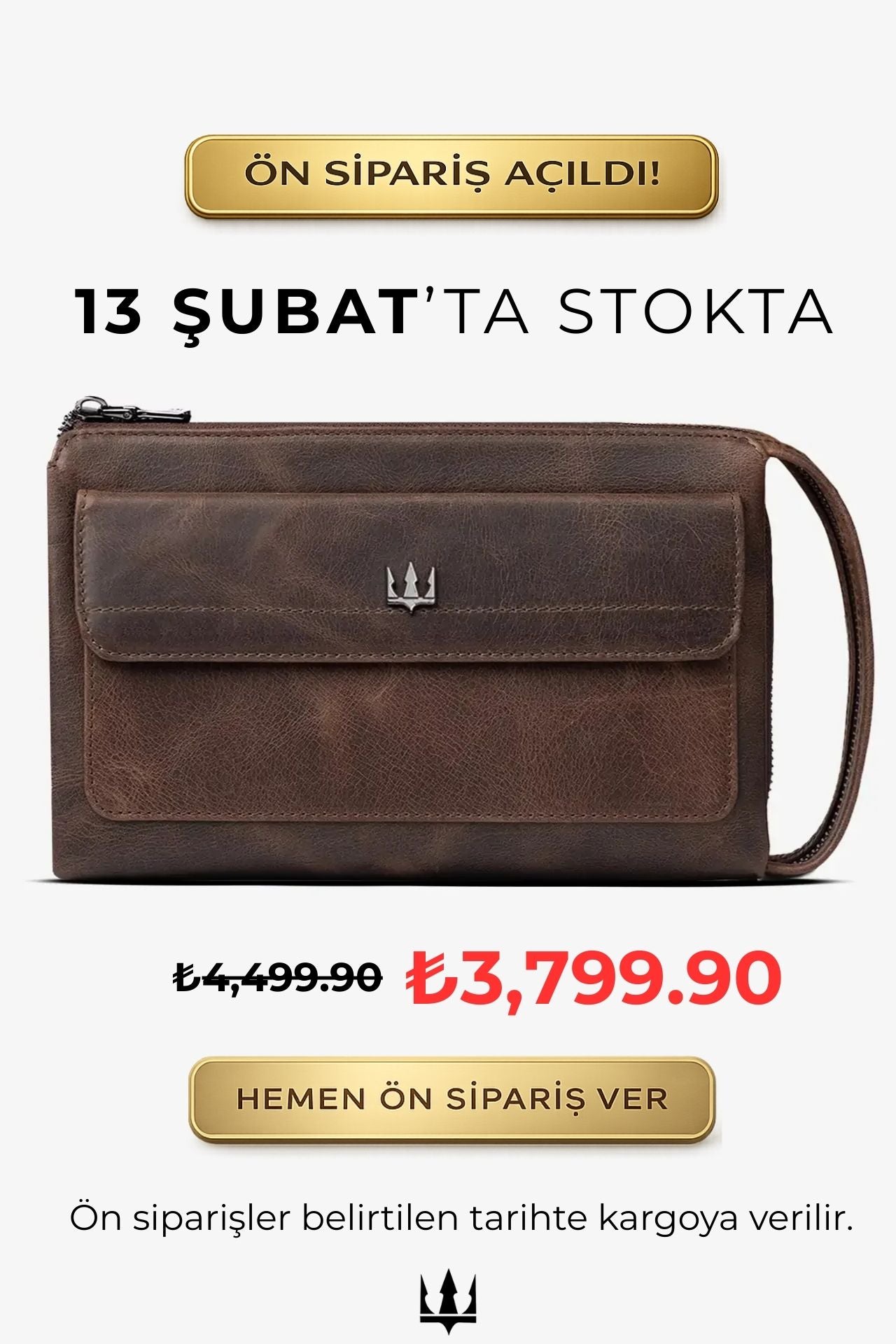 Ombre Hakiki Deri El Çantası