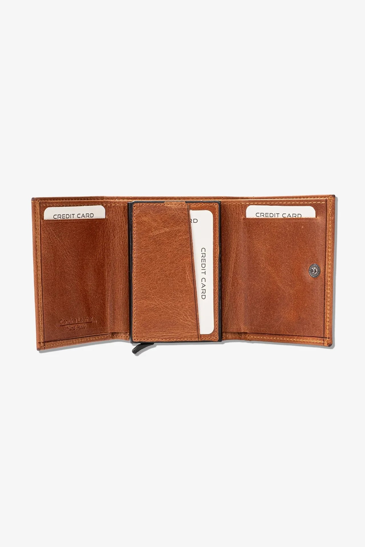 Prag Mekanizmalı Hakiki Deri Cüzdan