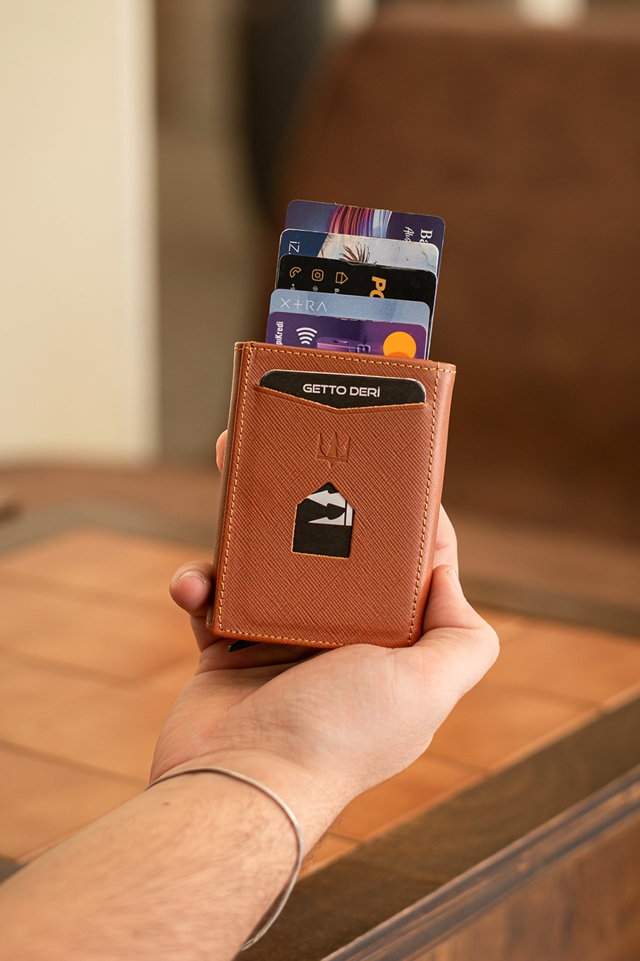 Prag Mekanizmalı Hakiki Deri Cüzdan