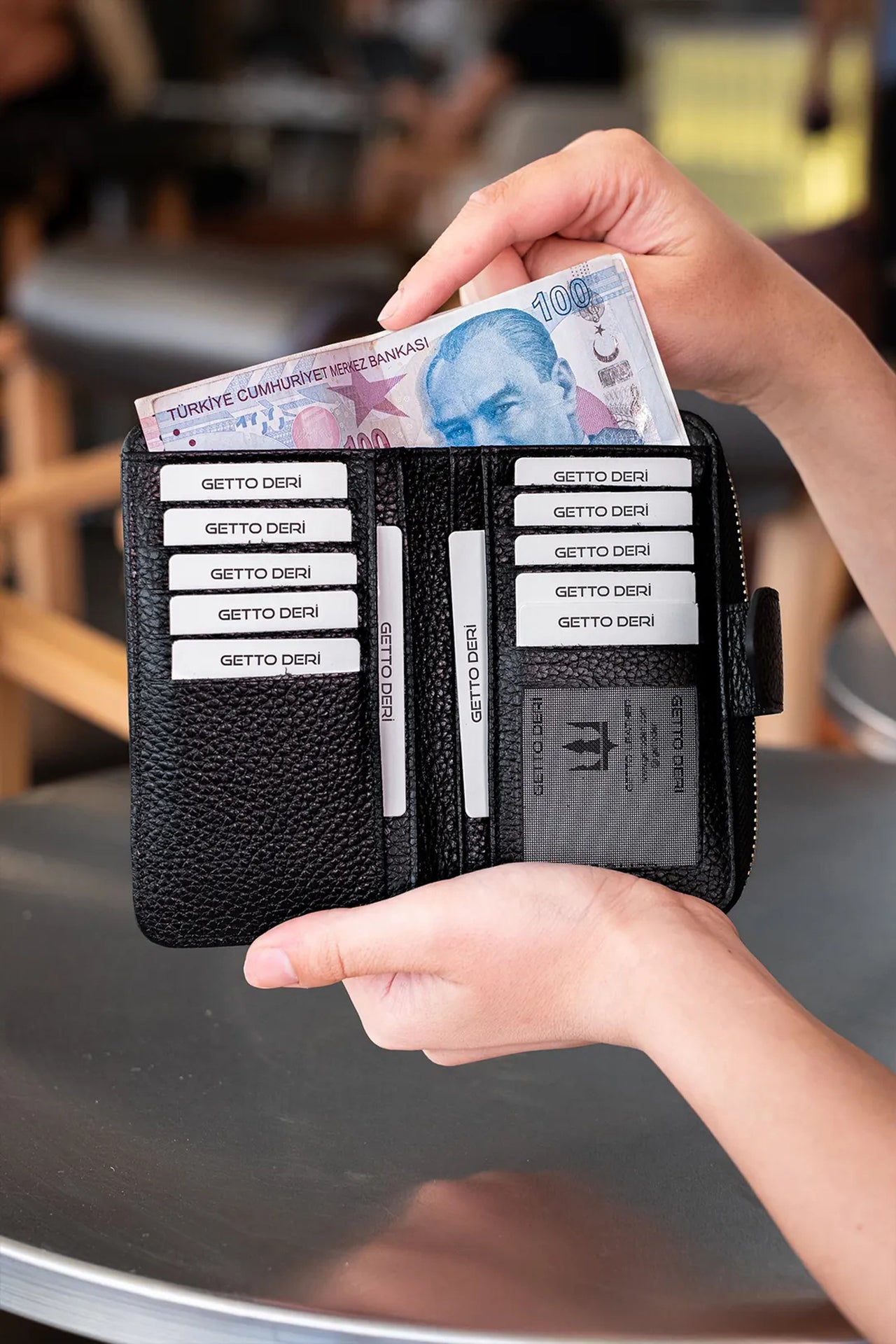 Amor Hakiki Deri Kadın Cüzdan