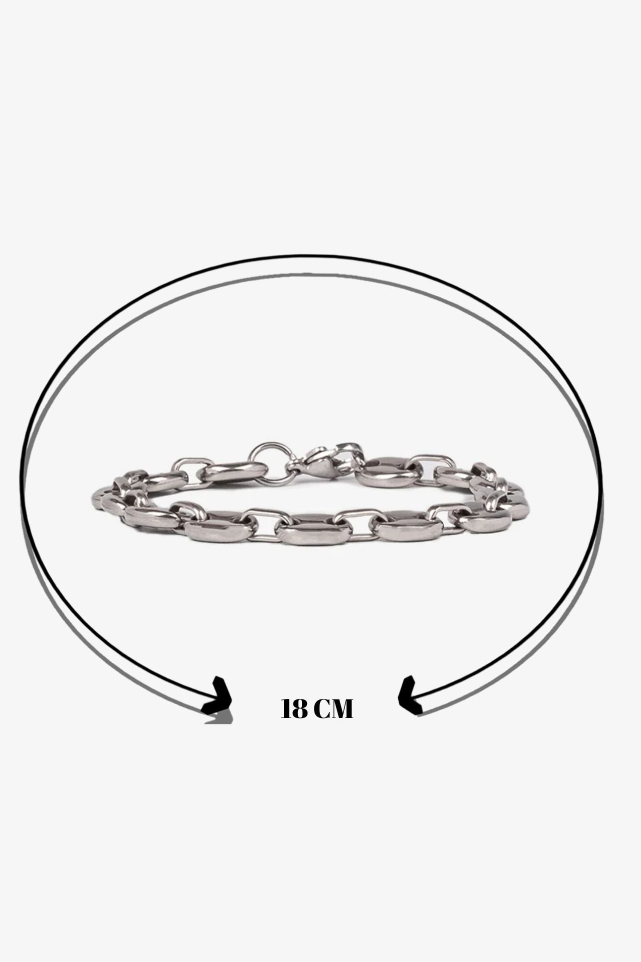 18 cm gümüş renkli metal zincir bileklik