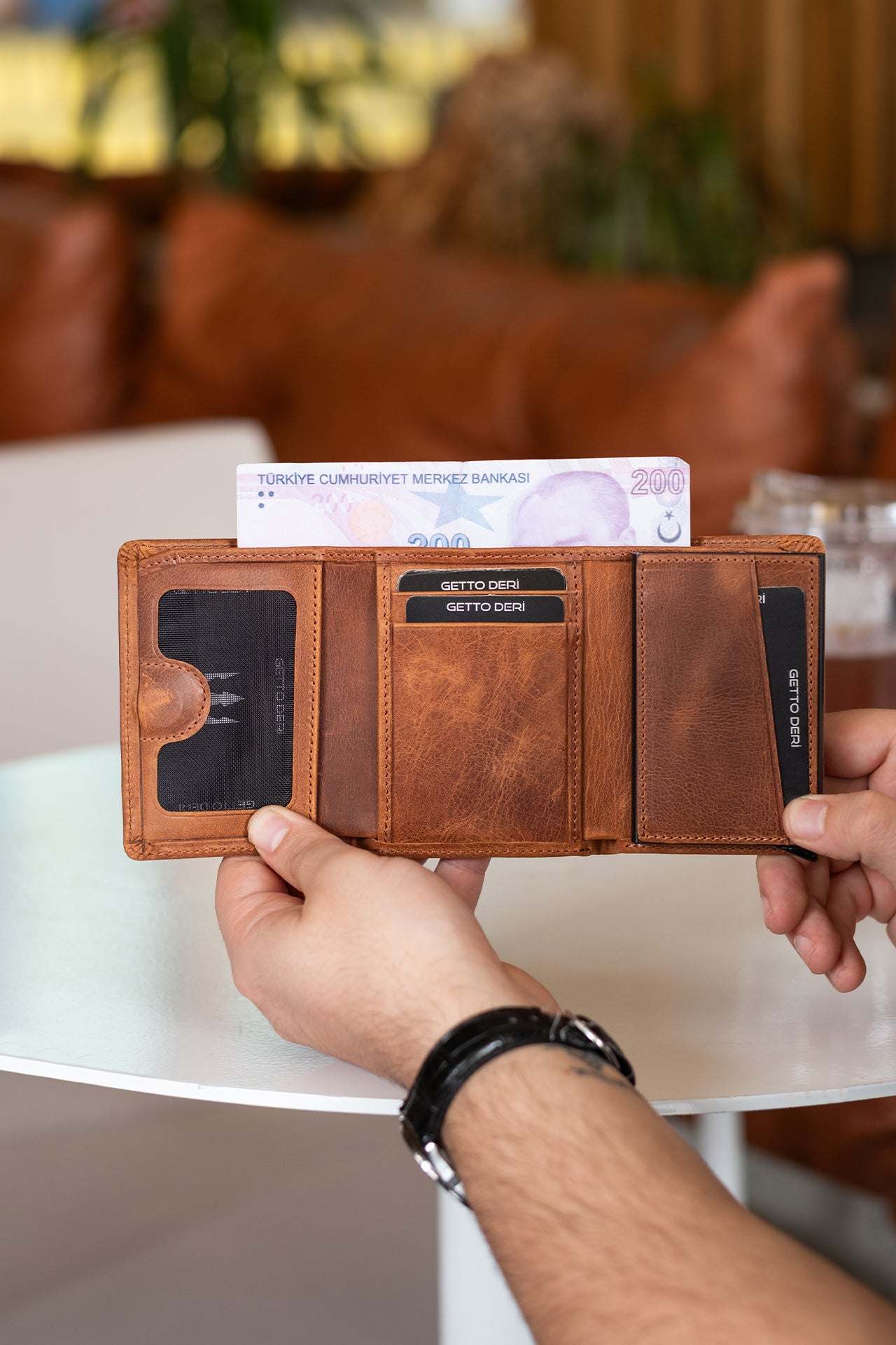 Vibe Mekanizmalı Hakiki Deri Cüzdan