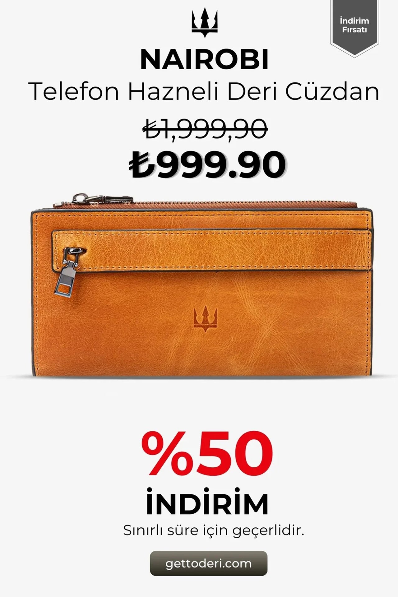Nairobi Telefon Hazneli Deri Cüzdan