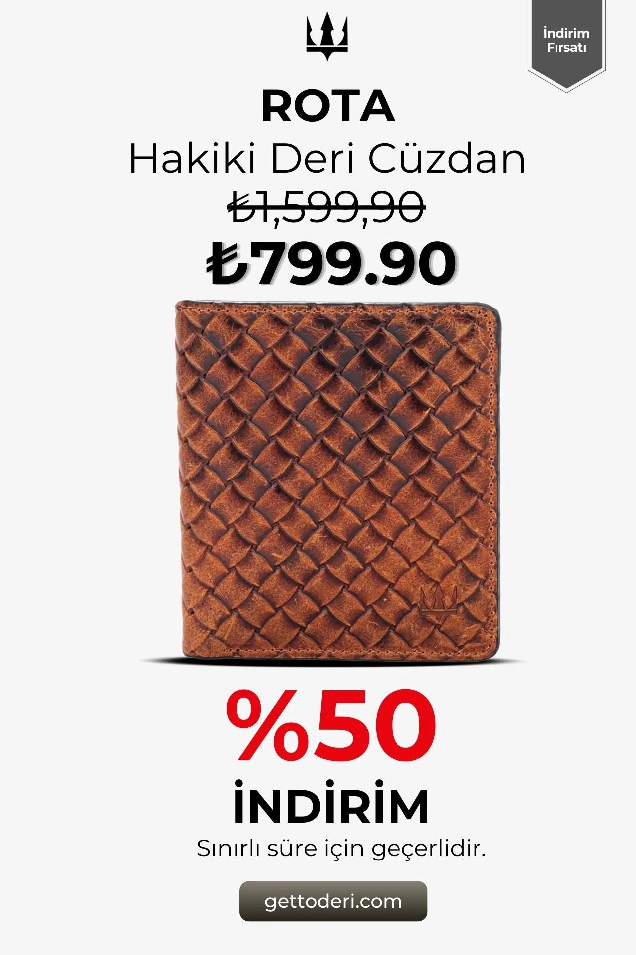 Hakiki deri kahverengi örgü desenli cüzdan