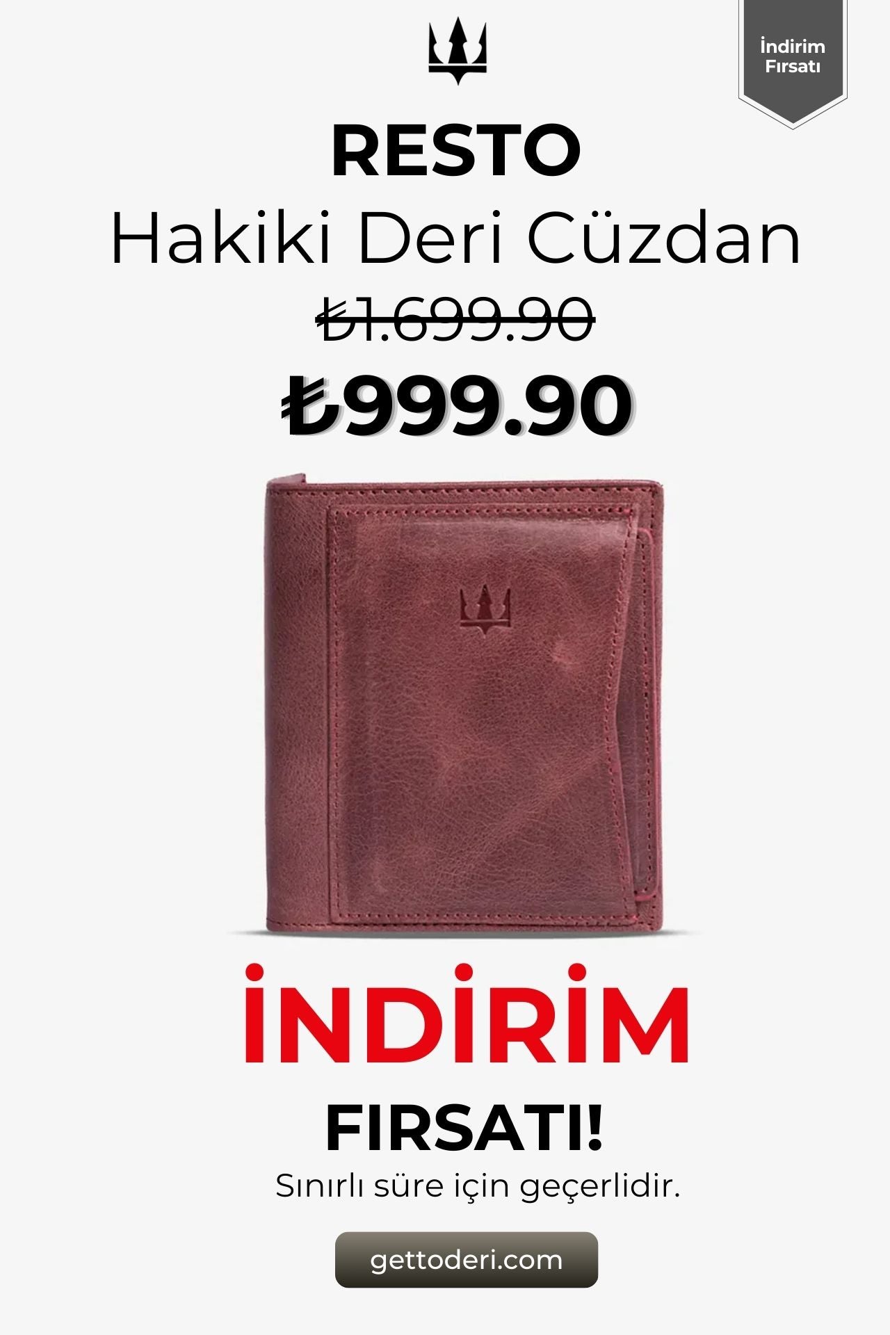 Hakiki deri, bordo renkli erkek cüzdan, klasik tasarım ve dikiş detaylı
