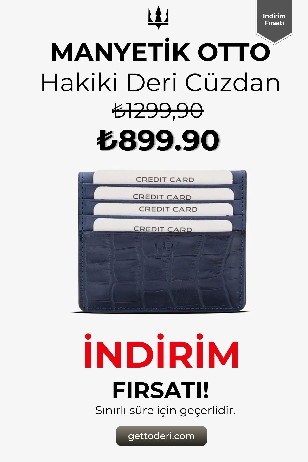Mavi deri manyetik kartlık, krokodil desenli, kredi kartı tutucu