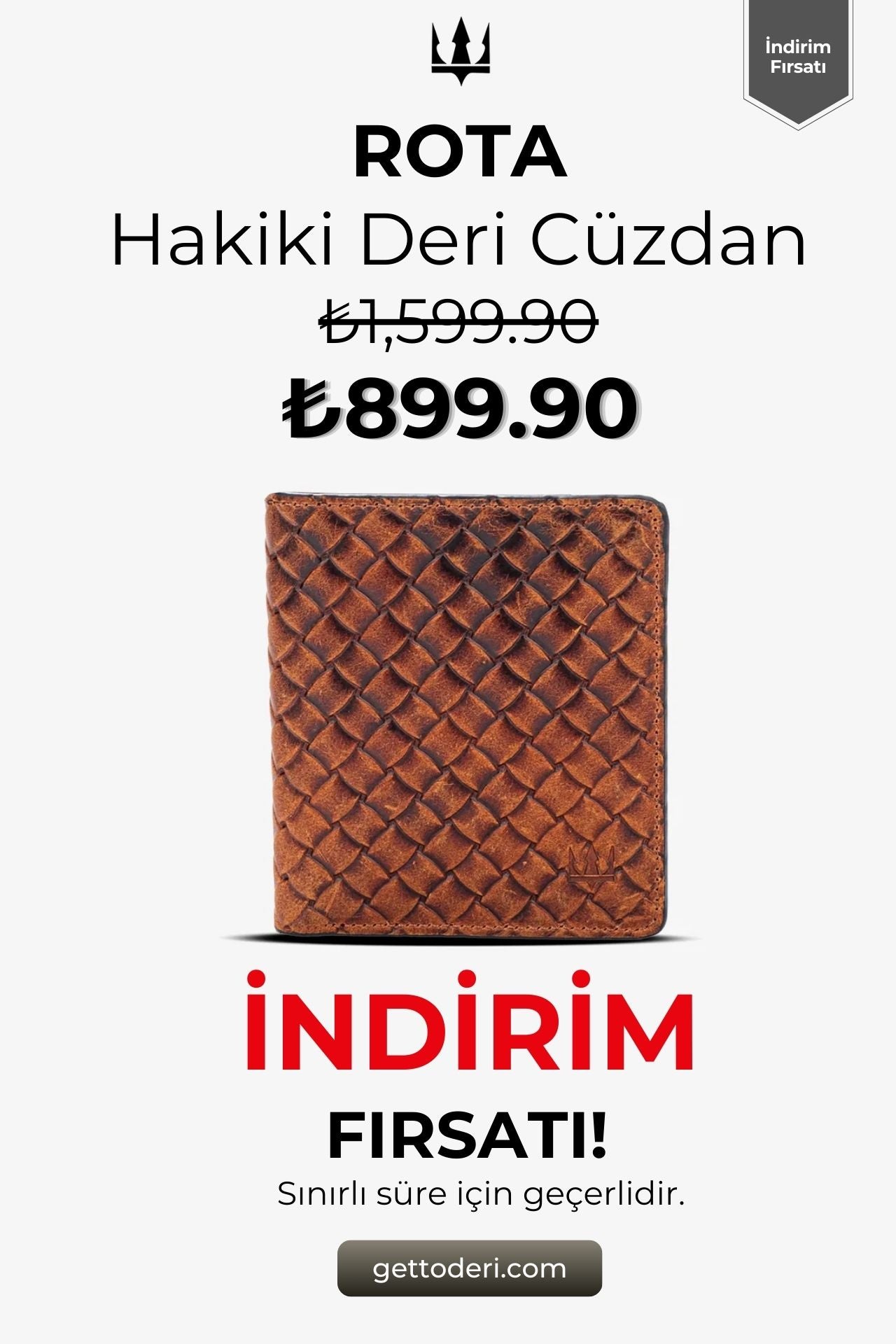 Kahverengi hakiki deri cüzdan, örgü desenli