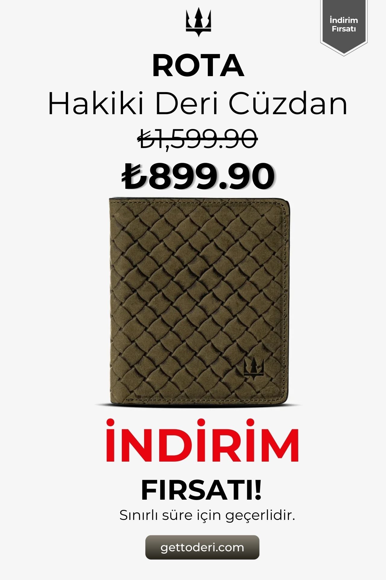 Hakiki deri, örgü desenli, kahverengi erkek cüzdanı