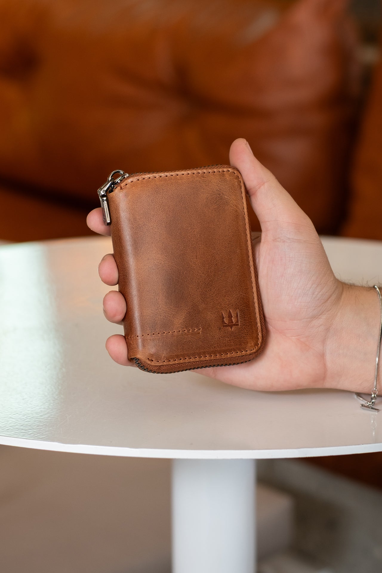 Zip Hakiki Deri Fermuarlı Cüzdan