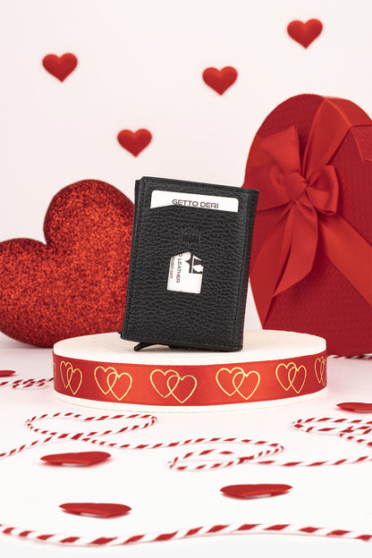 Prag Mekanizmalı Hakiki Deri Cüzdan