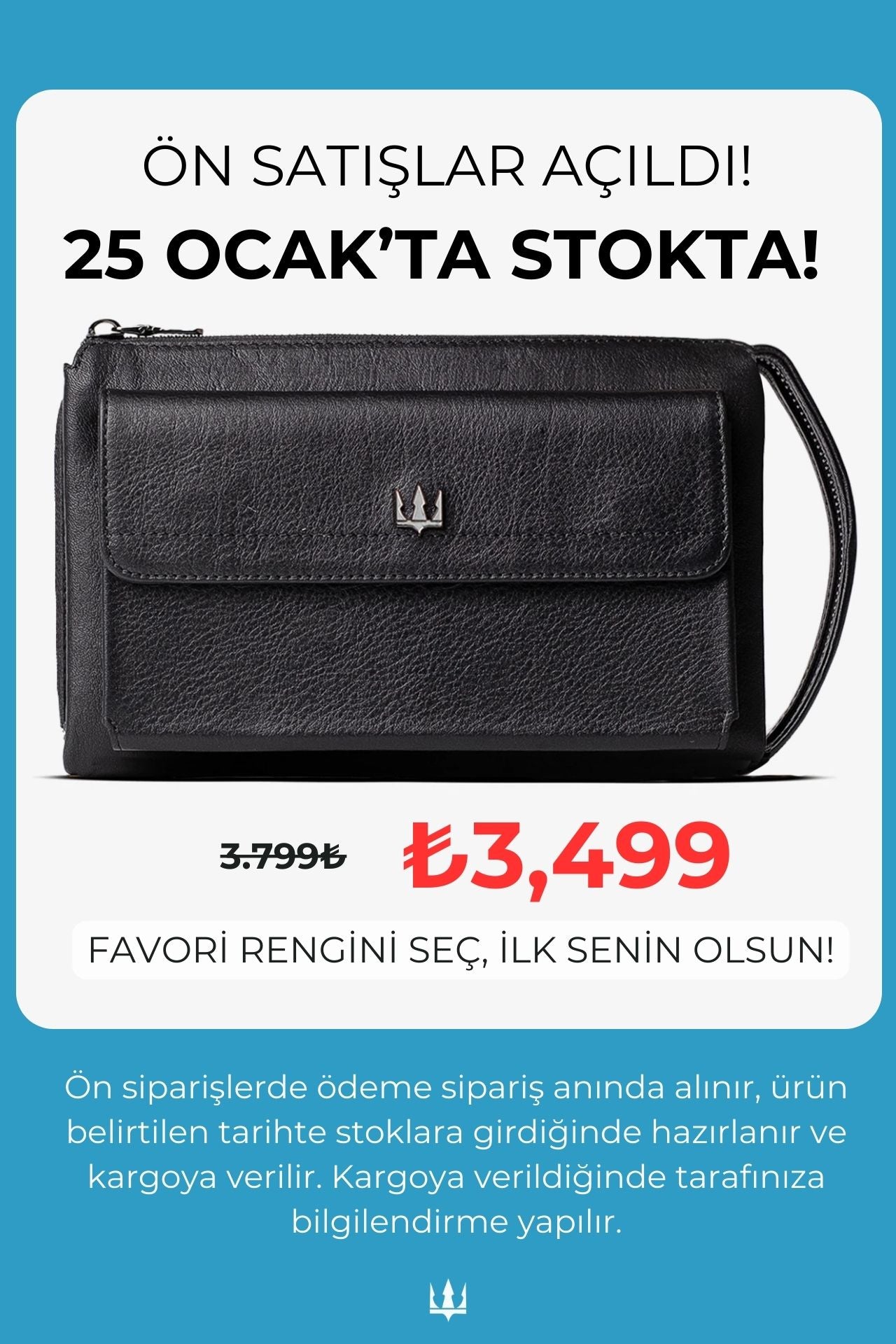 Ombre Hakiki Deri El Çantası