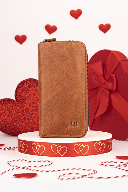 Luis Fermuarlı Telefon Hazneli Deri Cüzdan