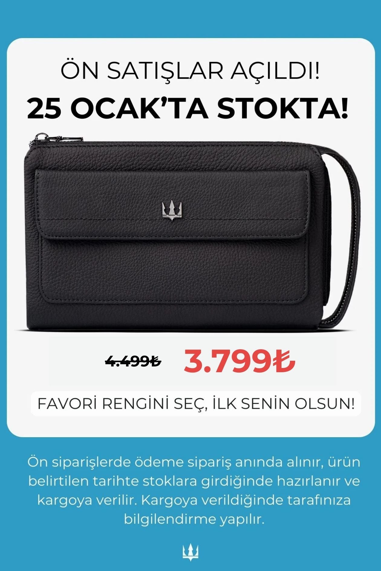 Ombre Hakiki Deri El Çantası